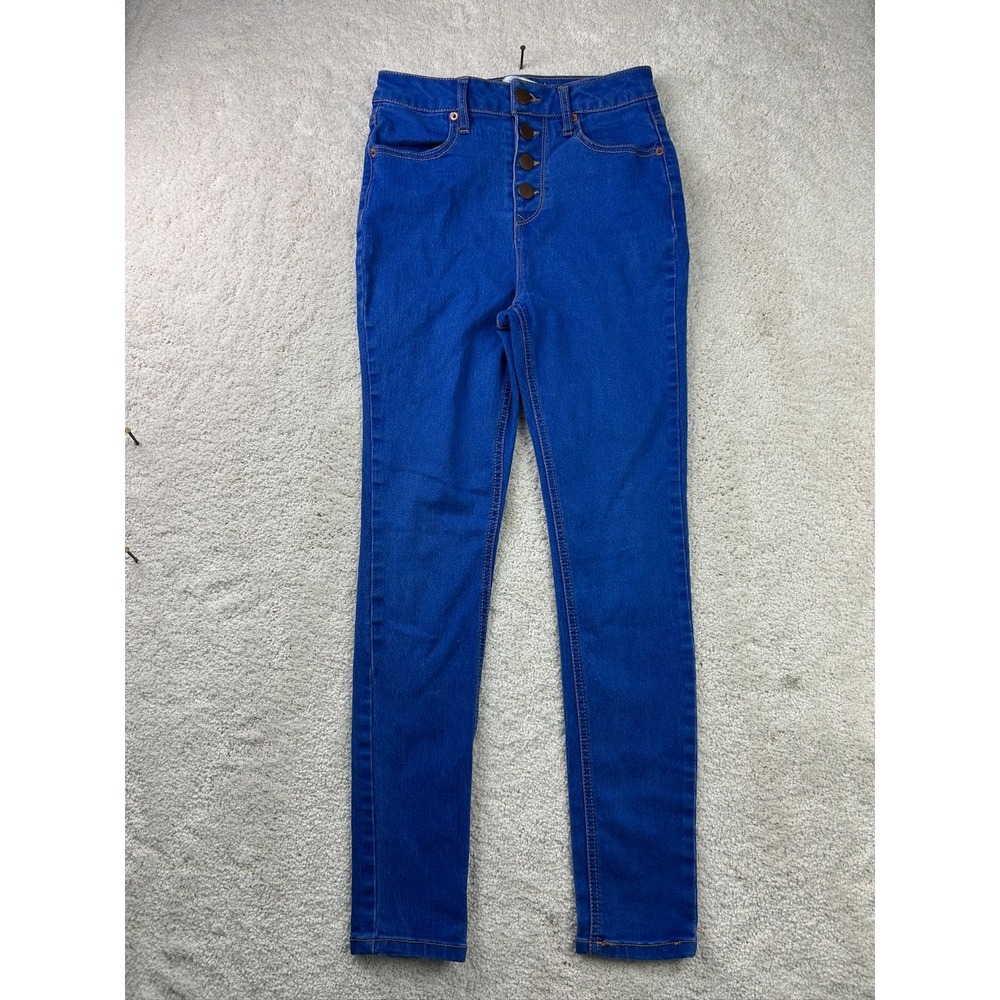 No Boundaries Women's Blue Skinny Jeans Size 9 Stretch‎ Button Fly